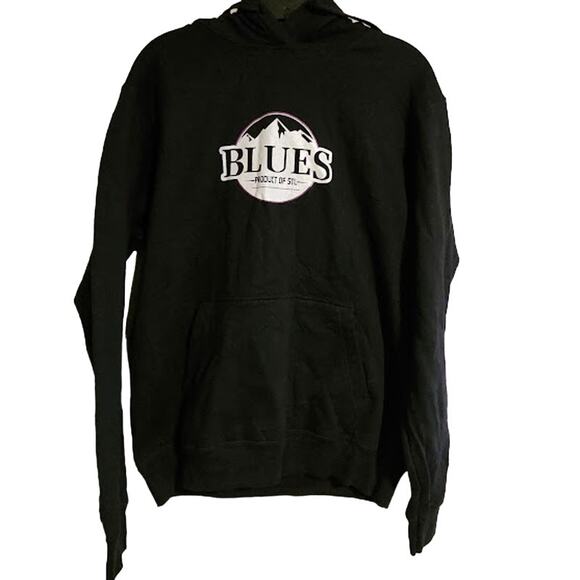 Medium Blues product of STL black long sleeve hoodie - Picture 1 of 5